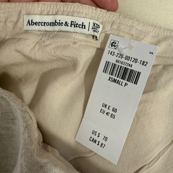 Abercrombie & Fitch Mid Rise Linen-Blend Maxi Skirt, Oatmeal, XS Petite - Picture 3 of 5